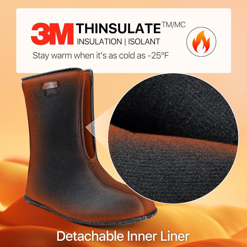 FREE SOLDIER Mens Snow Boots Insulated Waterproof Hiking Winter Shoes Nonslip Outdoor Ankle Cold Weather Boots with Warm Inner