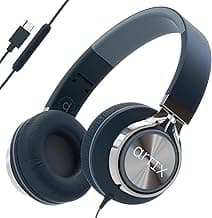 ARTIX CL750 USB C Wired Headphones with Mic & Volume Control Noise Isolating for iPhone 15-17, Samsung Computer Earphones Wired, On-Ear with Wire, Plug in and Play