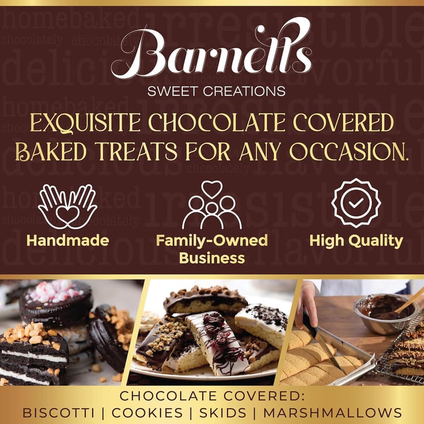 5 Valentines Chocolate Biscotti Gift Box, Gourmet Cookie Gift Basket for Food Delivery, Fancy Cookies Gift Ideas for Women, Men, Wife Girlfriend