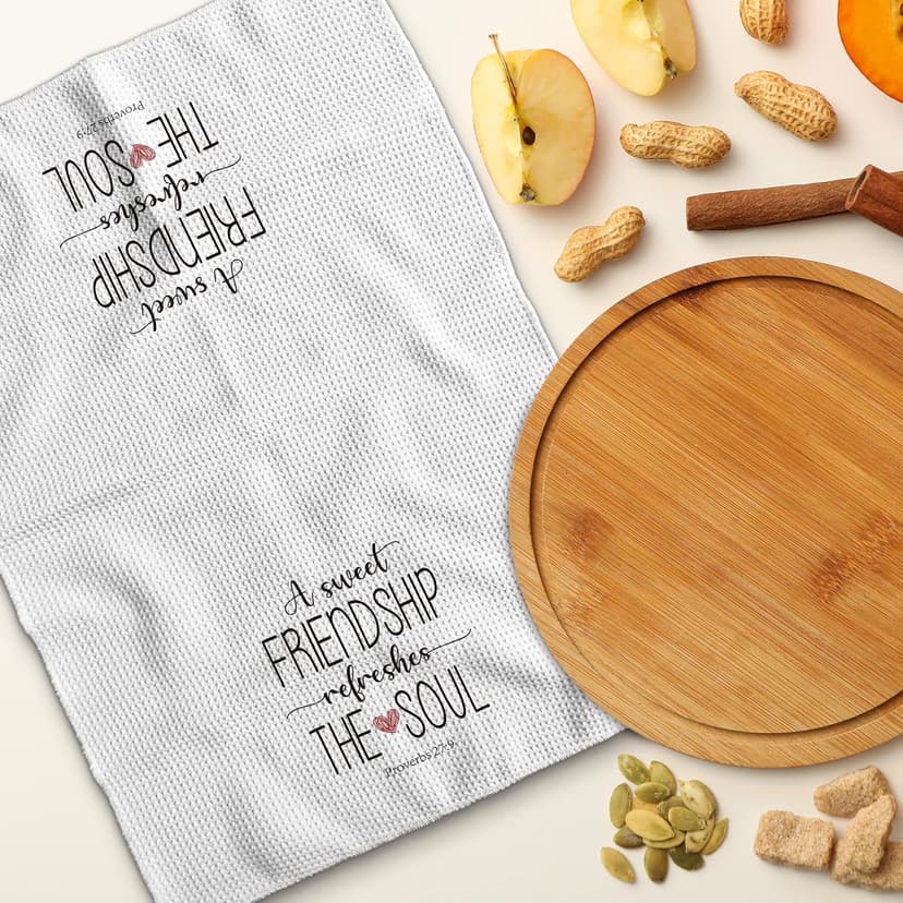 TNUW A Sweet Friendship Refreshes The Soul Kitchen Towels 16X24In, Gift for Friend Woman, Christian Gifts for Women Men, Hand Tea Towels for Kitchen Bathroom Decor B0CXHWXTCK