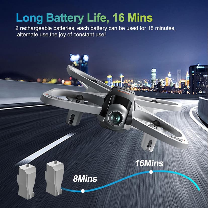 S3 WiFi FPV 6-Axis Gyro & 360° Flip Drone with 480P HD Camera for Beginners (White)