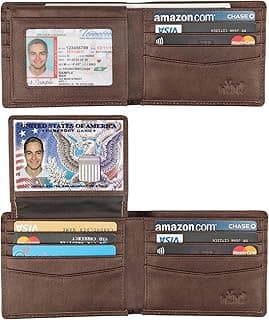 HIMI Wallet for Men-Genuine Leather RFID Blocking Bifold Stylish Wallet With 2 ID Window