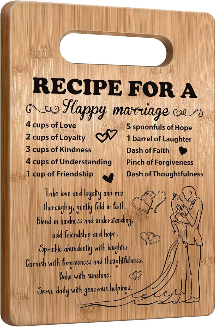 Wedding Gift for Couple 2025, Bridal Shower Gifts for Bride and Groom Engagement, Happy Marriage Cutting Board, Gifts for Wedding Shower, Newlywed Mr and Mrs Gifts Bride to Be Gifts