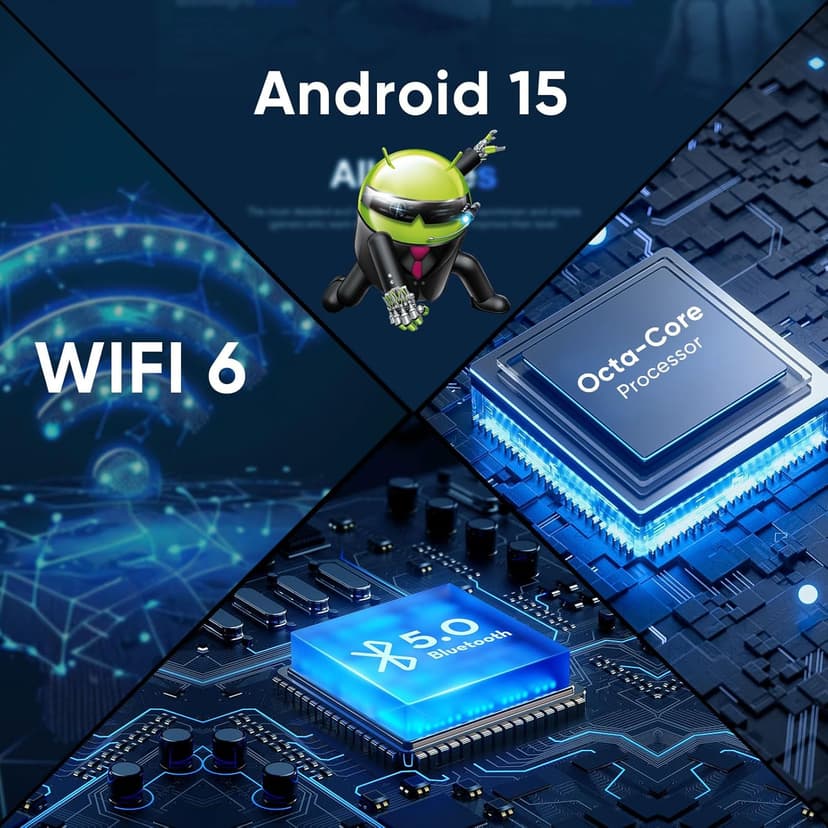 WXUNJA Android 15 Tablet,11 Inch Tablets with Octa Core Processor, 12GB RAM 128GB ROM 1TB Expand, Widevine L1, 8000mAh Battery, 2.4/5Ghz Dual WiFi/GPS/FM, 5/8MP Cameras, Case Included, Blue