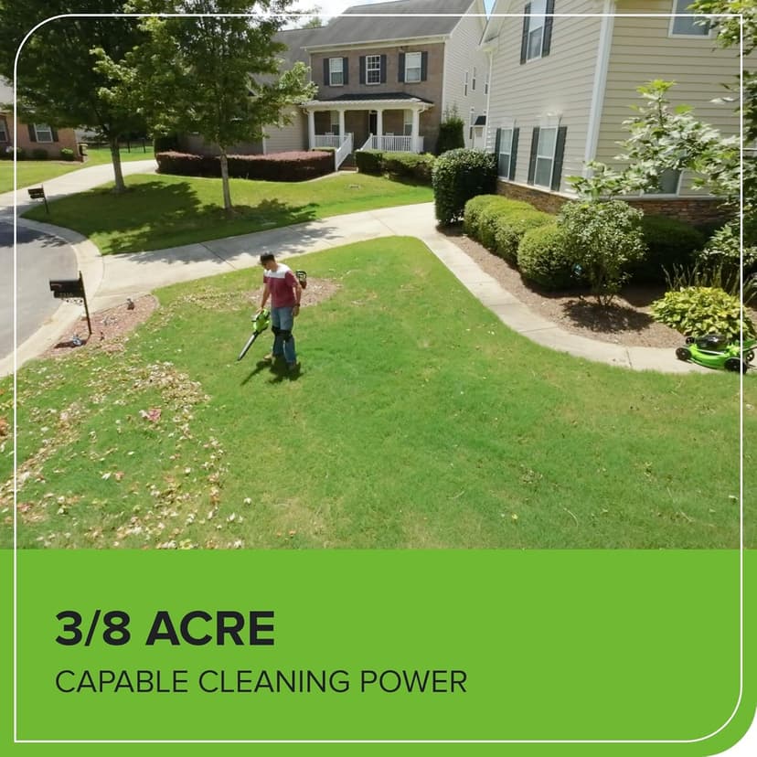 Greenworks 48V (24V x 2) Cordless Brushless Leaf Blower/Vacuum (520 CFM / 240 MPH) with Bag, Powerful & Efficient for Yard Debris Cleanup, Includes (2) 4.0Ah Battery & Dual Port Charger
