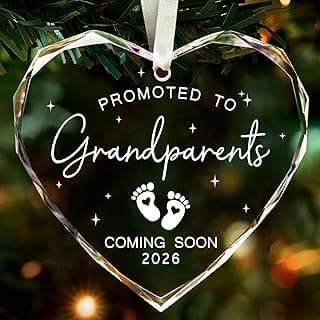 Grandparents Gifts - First Time Grandparents Gifts for Grandma, Grandpa - Baby Pregnancy Announcement Ornament for New Grandma