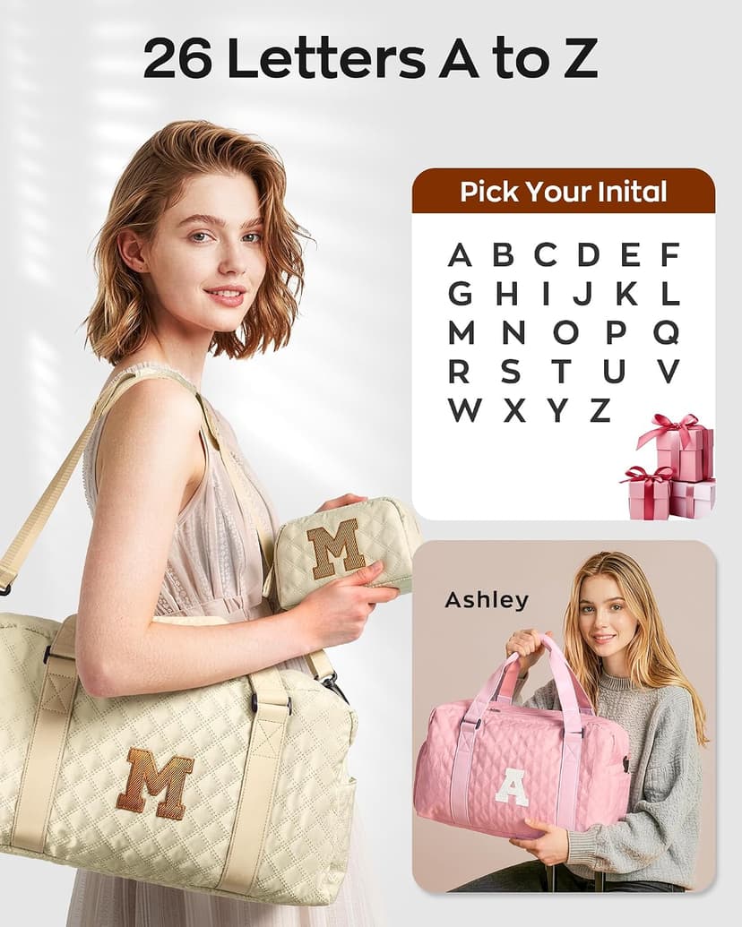 Girl Gifts, Kids Overnight Bag, Birthday Gifts for Women Daughter Sister Friends 8 9 10 11 12 13 14 15 16 17 18 Year Old Girl Duffle Bag Teen Girl Gifts Trendy Stuff Initial Travel Weekender Dance Bag B0DT6QHCXW