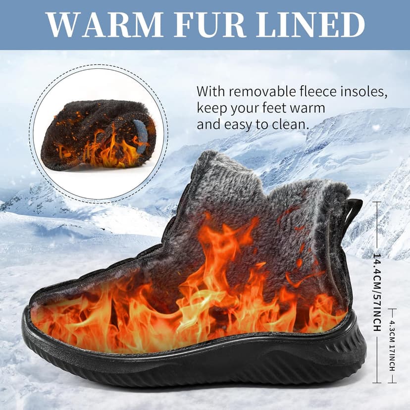 Ecetana Womens Snow Boots Winter Shoes: Ankle Booties Warm Fur Lined Waterproof Non-Slip Boots for Women