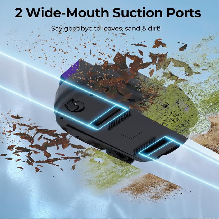 Robotic Pool Cleaner with Dual-Drive Motors,Dual-Layer Filtration, 180Min Runtime, Powerful Cordless Pool Vacuum for Above-Ground & Flat Pools,Auto-Parking Design,Double Suction Port