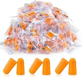 100 Pairs Orange Foam Ear Plugs - 33dB NRR Highest Protection, Soft & Comfortable Noise Canceling Earplugs for Sleeping, Work, Snoring, Construction, Loud Noise with Individual Bagged Foam EarPlug