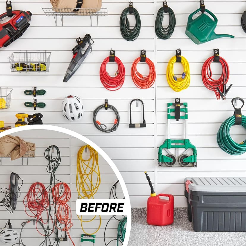 Garage Storage Extension Cord Organizer Cable Straps and Yard Cord Storage for Hose Organizer, Tools, RV Accessories Heavy-Duty Wrap-It Storage Straps - Assorted 6-Pack B06Y5Q4VZD
