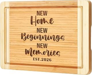 New Beginnings Gifts for Women Men Couple New Homeowner Closing New Apartment Essentials New Memories House Warming Gift New Home 2026,Engraved Cutting Board New Home Gift Ideas B0DS43P1D8