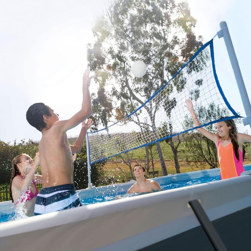 Intex 26367EH 24' x 12' x 52" Rectangular XTR Frame Swimming Pool w/ Filter Pump - Large Above Ground Backyard Rectangle Pool w/ 45-Inch Deep Water