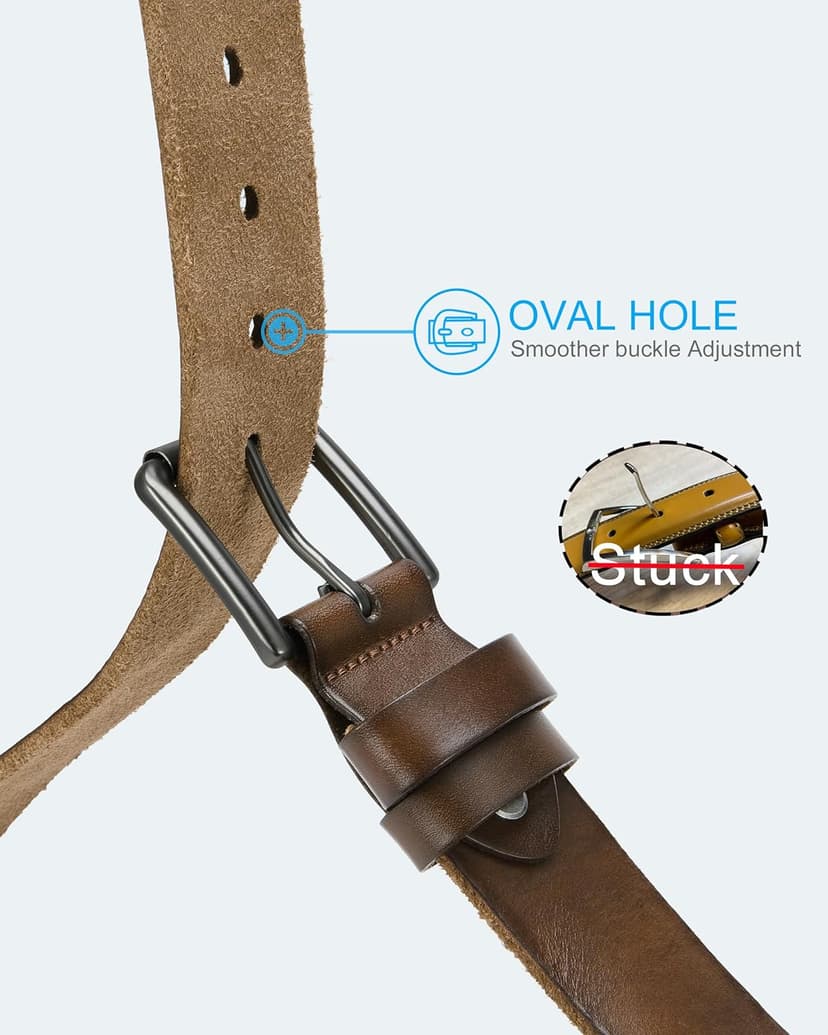 YOETEY Full Grain Leather Belt for Men - Mens Belts Casual with Genuine Leather - Handcrafted Elegance for Your Wardrobe