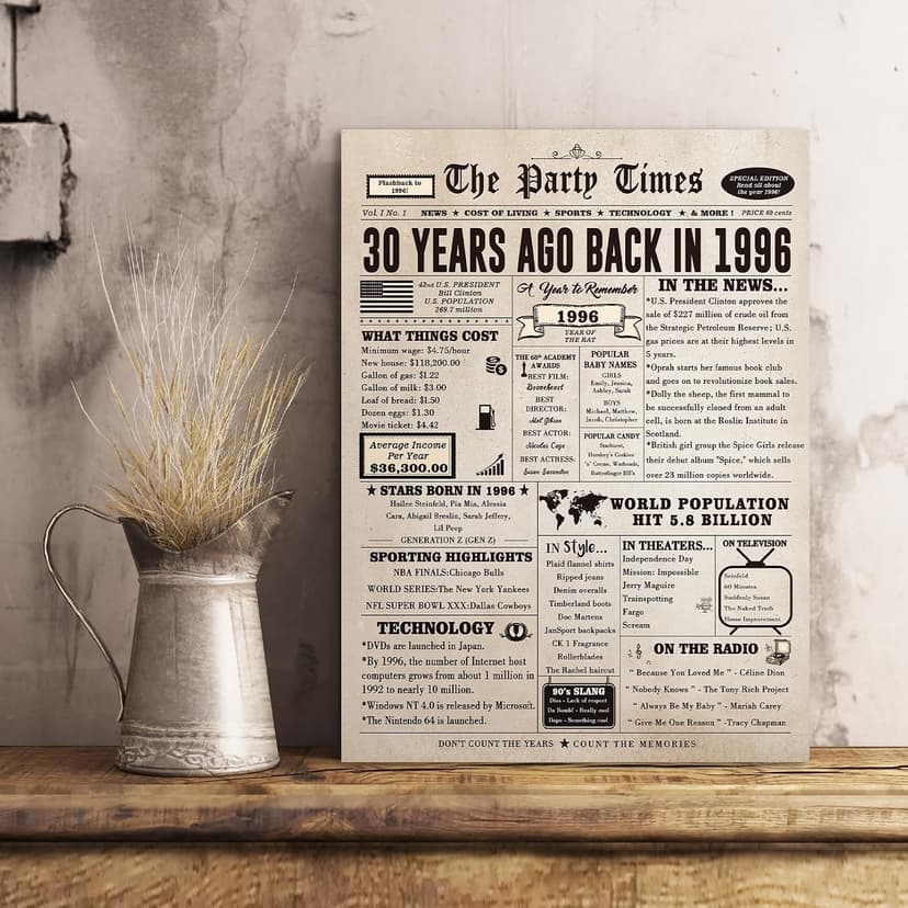 Jumbo 10.6 x 7.9 Inch 30 Bday Cards for Husband Wife Daughter Son, Retro 30 Year Old Gift Ideas for Family Celebration Huameigf Funny 30th Birthday Card Gifts Decorations for Women Men Him Her B0CKYF1DH8