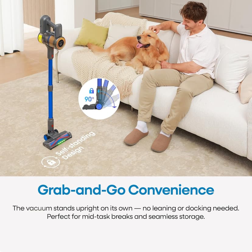 UNINELL HOME Cordless Vacuum Cleaner,45000Pa/450W Vacuum Cleaners for Home,60Mins Lightweight Stick Vacuum,Anti-Tangle & Wall Mount Charging,Vacuum Cordless for Hardwood Floor Carpet Pet Hair