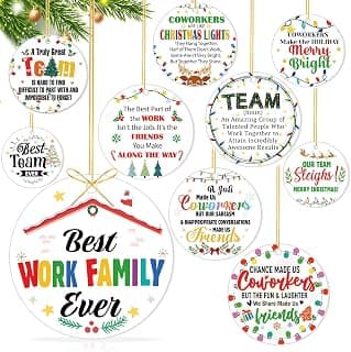 HOWAF 10pcs Team Christmas Ornaments Bulk, Work Team Gift 2026 Acrylic Hanging Plaque Keepsake for Christmas Coworkers Office Appreciation Gifts, Best Work Teams Family Ornaments for Xmas Tree Decor B0FLJY9Y1Z