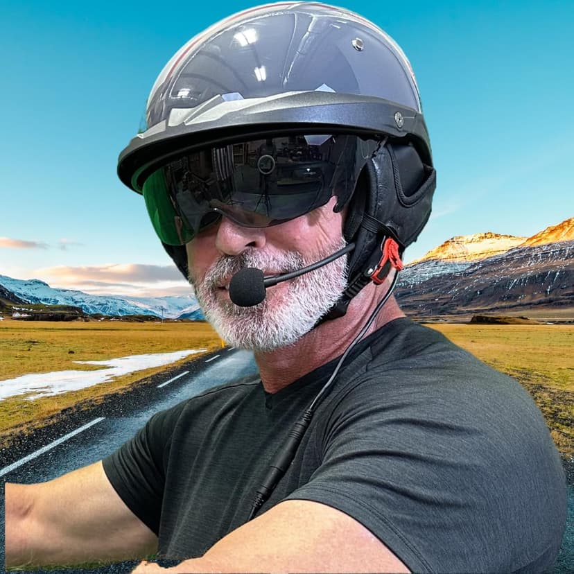 The Helmet Shop Half Helmet Headset Compatible with 5-Pin Honda Goldwing, Yamaha, and Kawasaki Audio Systems | Fits Most Half Helmets | Ear Protection from Wind Noise and Cold Weather