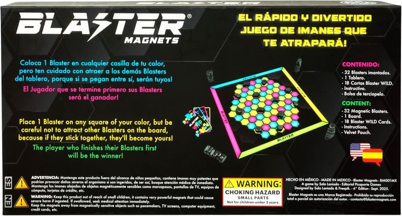 Board Game – an Incredible Magnet Game That Will Catch You! Magnetic Chess with 32 Magnetic Stones, Colorful Board, 18 Wild Cards, 2 to 8 Players. Parties, Strategy.