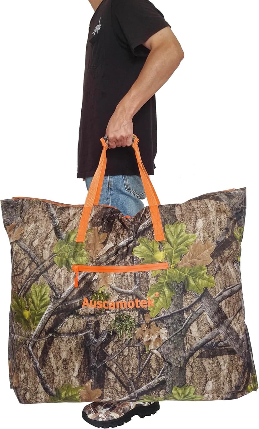 Auscamotek Scent Control Bags 2-Pack for Hunting Gear – 33"x28" Water-Resistant Camo Storage Bags for Clothing, Boots & Accessories –Turkey Woods Patterns