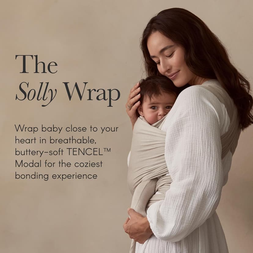 Solly Baby Wrap, Buttery-Soft Baby Carrier Newborn to Toddler 8-25 Lbs., Lightweight & Hands-Free Infant Sling Wrap, Breathable Summer Carrier, Baby Wearing & Postpartum Essential, New Mom Gift, Black
