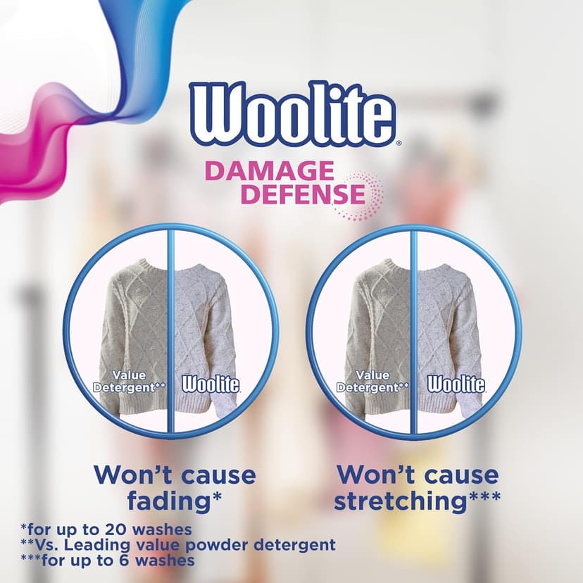 Woolite Damage Defense Laundry Detergent, 33 Loads, 50 Fl Oz, Regular & HE Washers, Packaging May Vary