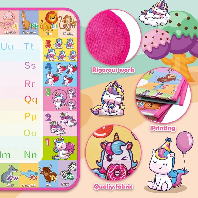 Reusale Princess Color Mat, Mess-Free Coloring, Educational Doodle Toy, Kids Birthday Gifts for Age 3 4 5 6 7 8 Year Old Water Doodle Mat, Kids Drawing Toys for 3 4 5 Year Old Boys Girls Gifts B08B8TQJ3Q