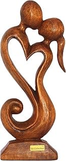 G6 COLLECTION 12" Wooden Handmade Abstract Sculpture Statue Handcrafted - Eternal Love - Gift Art Decorative Home Decor Figurine Accent Decoration Artwork Hand Carved