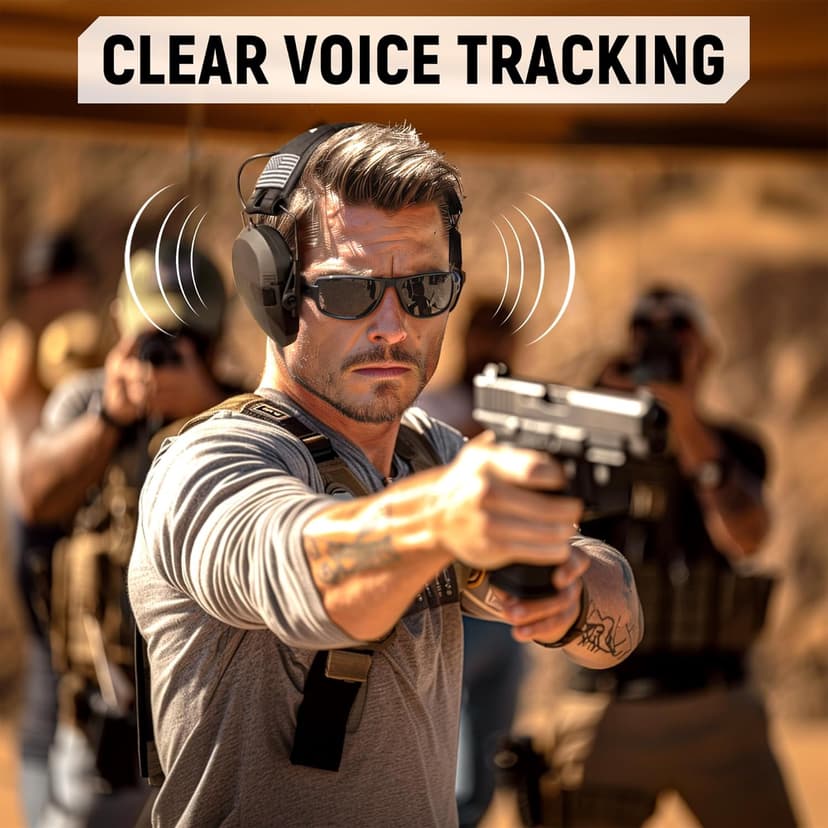 ACT FIRES Shooting Ear Protection for Gun Range, Active Noise Reduction NRR 23dB, Shooting Ear Muffs Hearing Protection