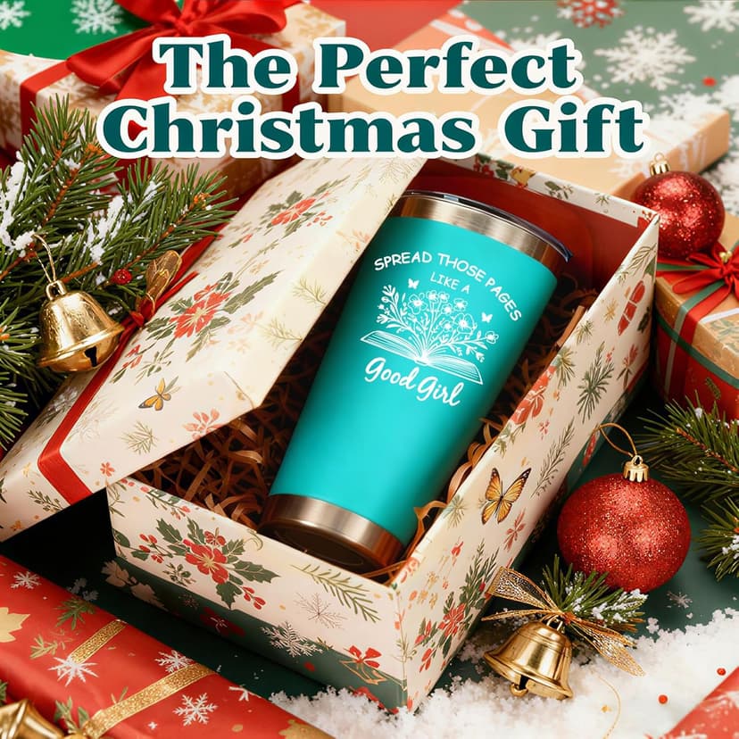 Book Lovers Gifts for Women - 20oz Stainless Steel Tumbler with Lid Straws, Perfect Bookish Gift for Readers, Book Club Gifts, Reading Accessories for Bookworms