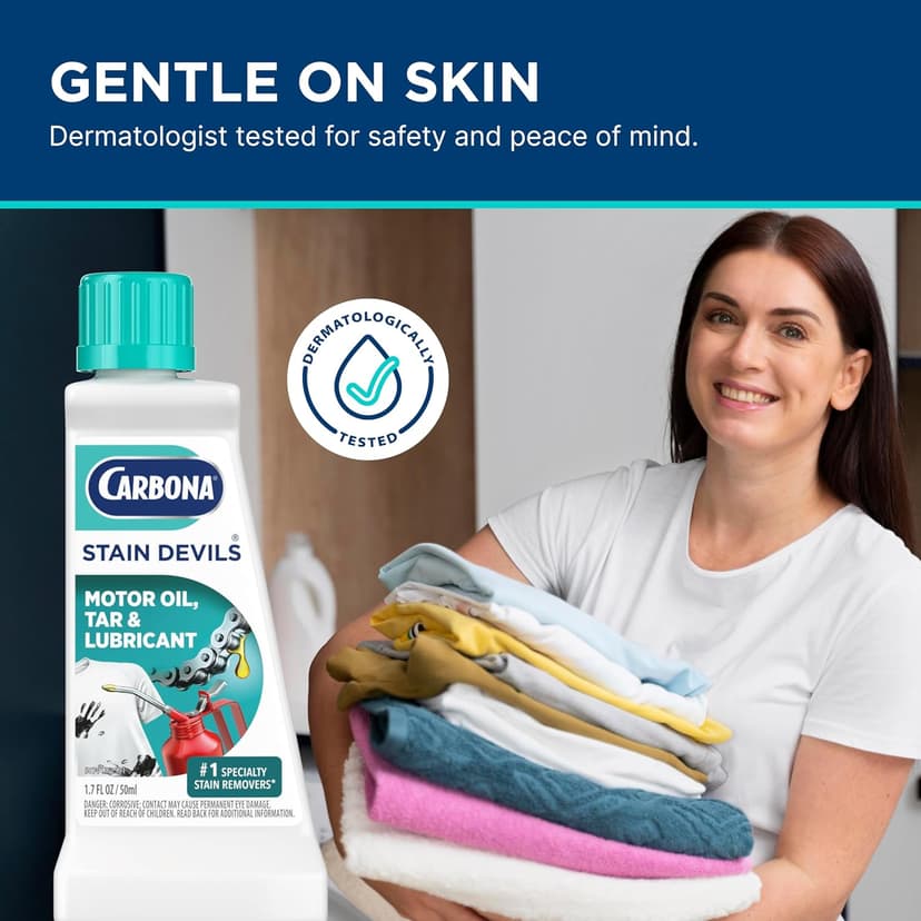 Carbona Stain Devils® #7 | Motor Oil, Tar & Lubricant | Professional Strength Laundry Stain Remover | Multi-Fabric Cleaner | Safe On Skin & Washable Fabrics | 1.7 Fl Oz, 3 Pack