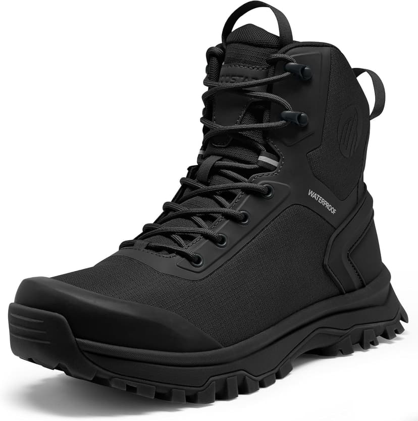 Coostar Tactical Boots for Men Lightweight Military Combat Boot Side Zipper Motorcycle Hiking Work Boots Waterproof 8 Inches