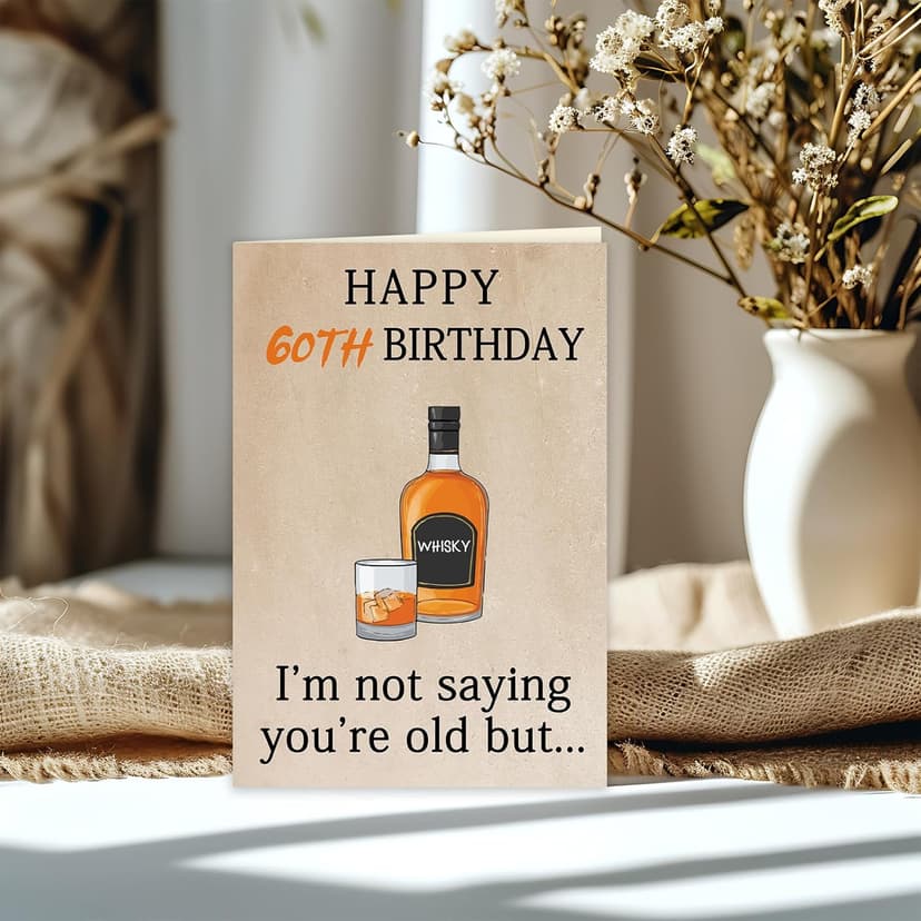 Funny 60th Birthday Card & Gifts for Women Men, 60th Birthday Decorations for Mom Dad Grandma Grandpa, Gifts for 60 Year Old Woman Man