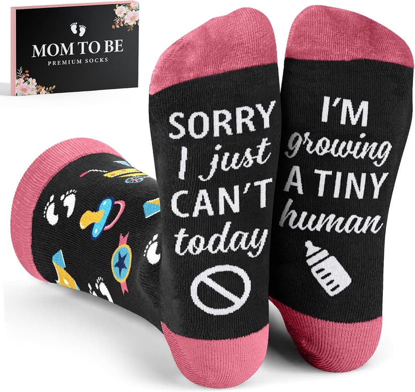 Pregnancy Gifts for New Mom, Dad, Grandma - Funny Socks For Expecting Dog Mom, Dog Dad - Stocking Stuffers B0H376KX6V
