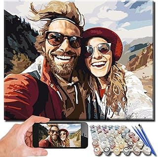 Kidstique Customize Your Personalized DIY Paint-by-Numbers kit Using a Photo of Your Choice. Great Gift idea for Valentine's Day, Mother's Day, Father's Day 16x20