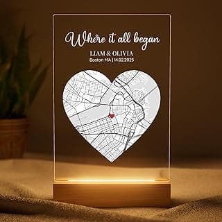 Where We Met Map Gift - Cute Boyfried Gifts From Girlfriend/Personalized Gifts For Her/I Love You Gifts For Him - Custom Plaque Personalized/Christman Presents for Boyfriend - Couple