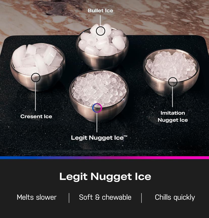 GE Profile Opal 2.0 XL with 1 Gallon Tank, Chewable Crunchable Countertop Nugget Ice Maker, Scoop included, 38 lbs in 24 hours, Pellet Ice Machine with WiFi & Smart Connected, Stainless Steel