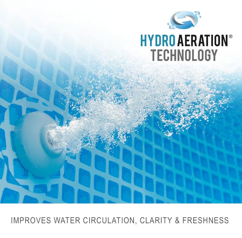 Intex 14.75' x 86" x 33" Rectangular Frame Above Ground Outdoor Backyard Swimming Pool with Flow Control Valve for Quick Draining, Blue - Pool Only