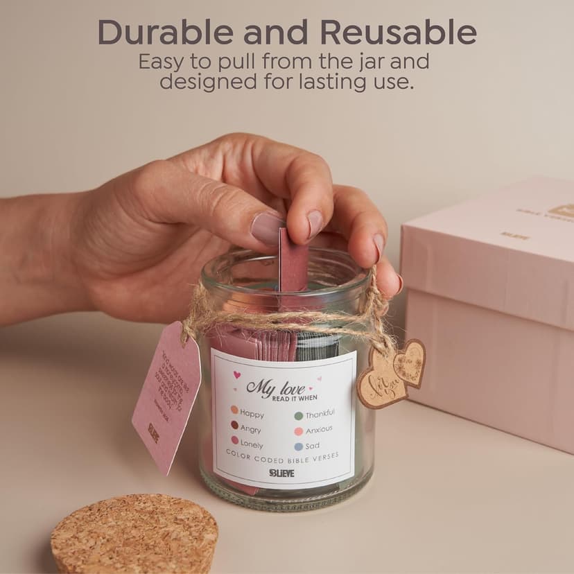 Christian Gifts For Woman: An Inspirational Bible Verse Jar for Graduation, Birthdays, Christmas, and Special Occasions. BLIEVE Read Me When Bible Verse Jar For Women B0F96RYMW8