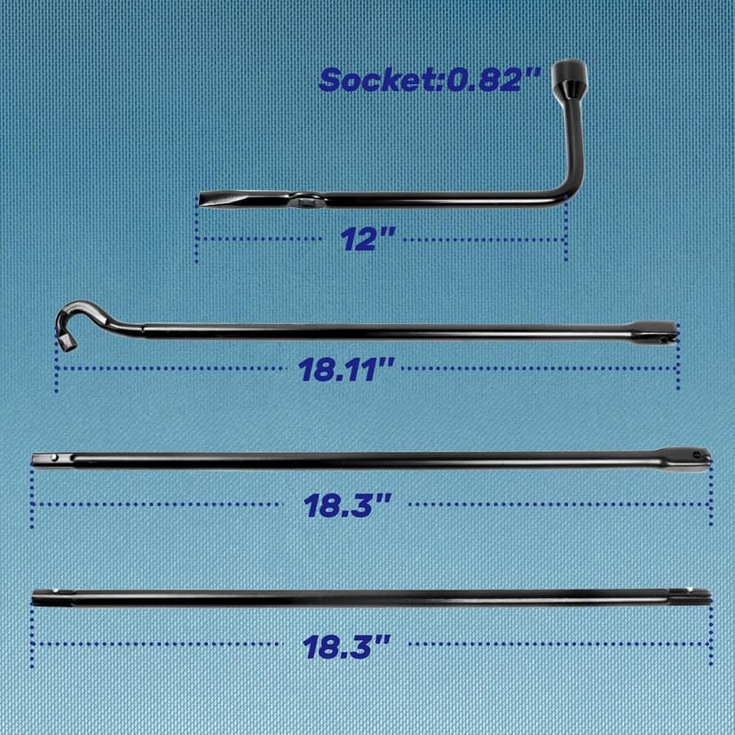Spare Tire Tool Kit with Tire Jack Handle and Wheel Lug Wrench Spare Tire Kit Compatible with 2005-2021 Tacoma