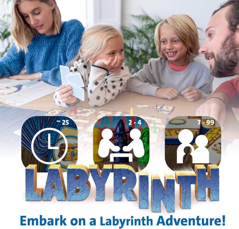Ravensburger Labyrinth Board Game - A Strategic Maze Challenge for Family Nights - Find Treasures & Block Opponents - MESH Accredited - Great Birthday Gift - 2-4 Players - Kids Ages 7-10 and Older