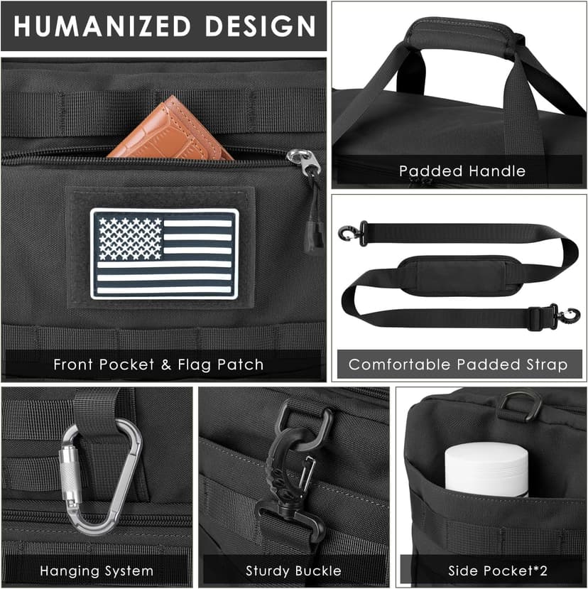 ETRONIK Gym Bag for Men Women, Carry on Luggage 22x14x9 Airline Approved, Tactical Travel Duffle Bag with Toiletry Bag and Shoe Compartment, Weekender Overnight with Wet Pocket for Workout, Black