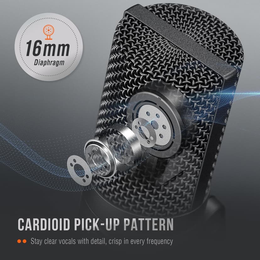 FIFINE Studio Condenser USB Microphone Computer PC Microphone Kit with Adjustable Boom Arm Stand Shock Mount for Instruments Voice Overs Recording Podcasting YouTube Vocal Gaming Streaming-T669