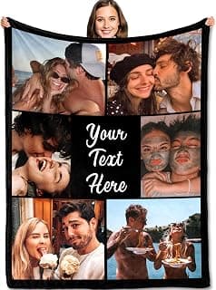 Yofair Ships Next Day, Custom Blanket with Picture Soft Fleece Throw Blanket Anniversary Couple Gifts Personalized Photo Blankets Birthday Gifts for Women Boyfriend Girlfriend Wife Husband B0FM3VF654