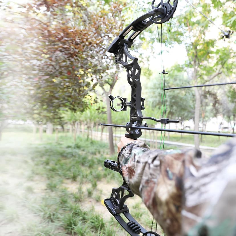 Compound Bow Kit, Hunting and Target, Limb Made in USA,Draw Weight 30-70 lbs Adjustable, Draw Length 19-30.5",up to IBO 320FPS Speed, Package with Archery Hunting Accessories