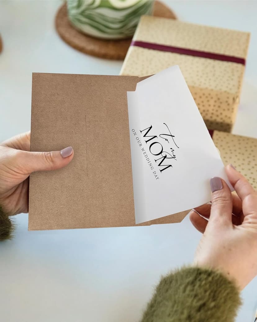 Set of 2 Wedding Day Card for Parents, To My Dad and Mom On Our Wedding Day, Parents Of The Bride/Groom Gifts. （Dad/Mom A）