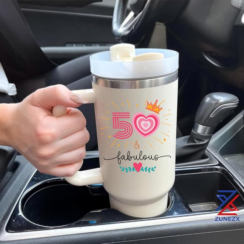 50th Birthday Gifts For Her, Women - 1975 Birthday Gift For Women - Cool Birthday Gift For 50 Year Old Woman - 50 And Fabulous Gift For Women - Gift For Women Turning 50-50th Tumbler 40oz
