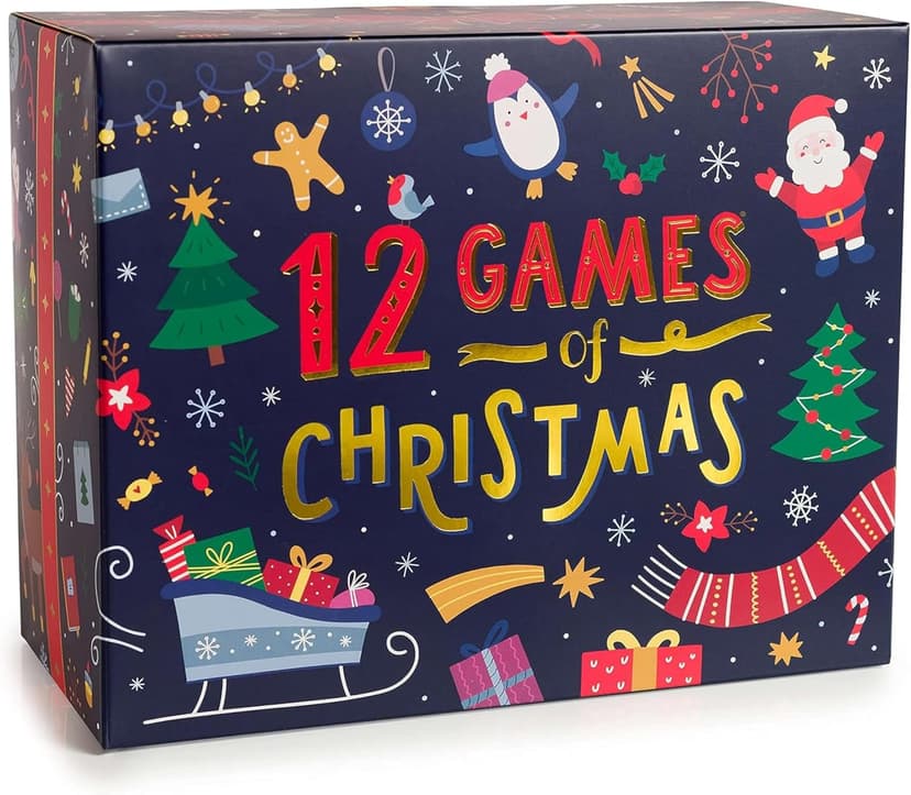 Gutter Games 12 Games of Christmas - 12 Hilarious Holiday Activities [Family Party Games Pack for Kids, Teens & Adults] - by Beat That! Game - Multicolor
