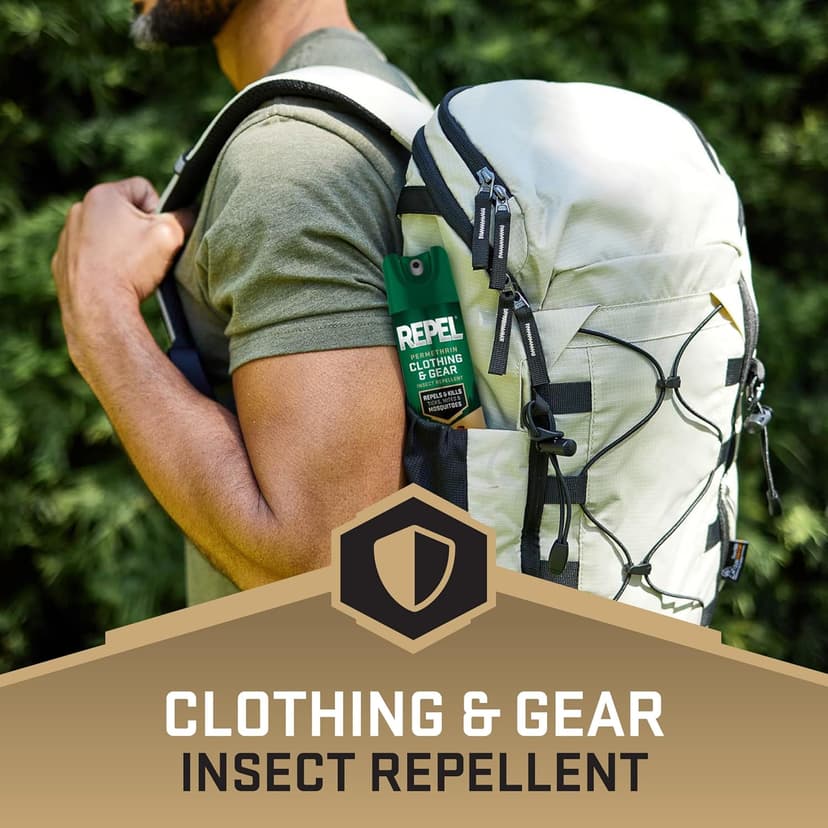 Repel Permethrin Clothing & Gear Insect Repellent, Use on Outdoor Gear, Tents and Sleeping Bags, Repels Mosquitoes, Ticks, Mites, (Aerosol Spray) 6.5 fl Ounce