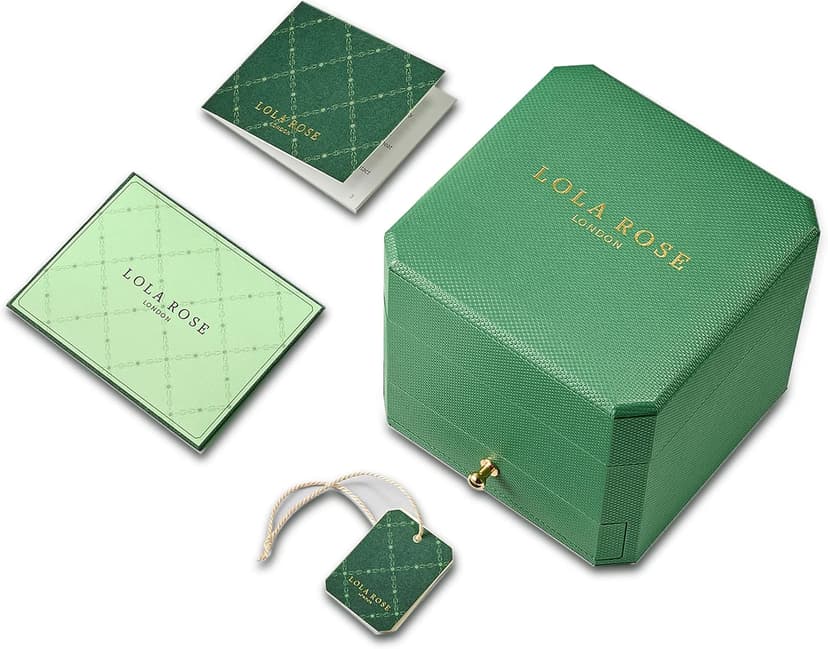 Lola Rose Dainty Women's Wrist Watch: Green Malachite Dial, Wrapped by Stylish Gift Box, Elegant Present for Ladies and Loved Ones